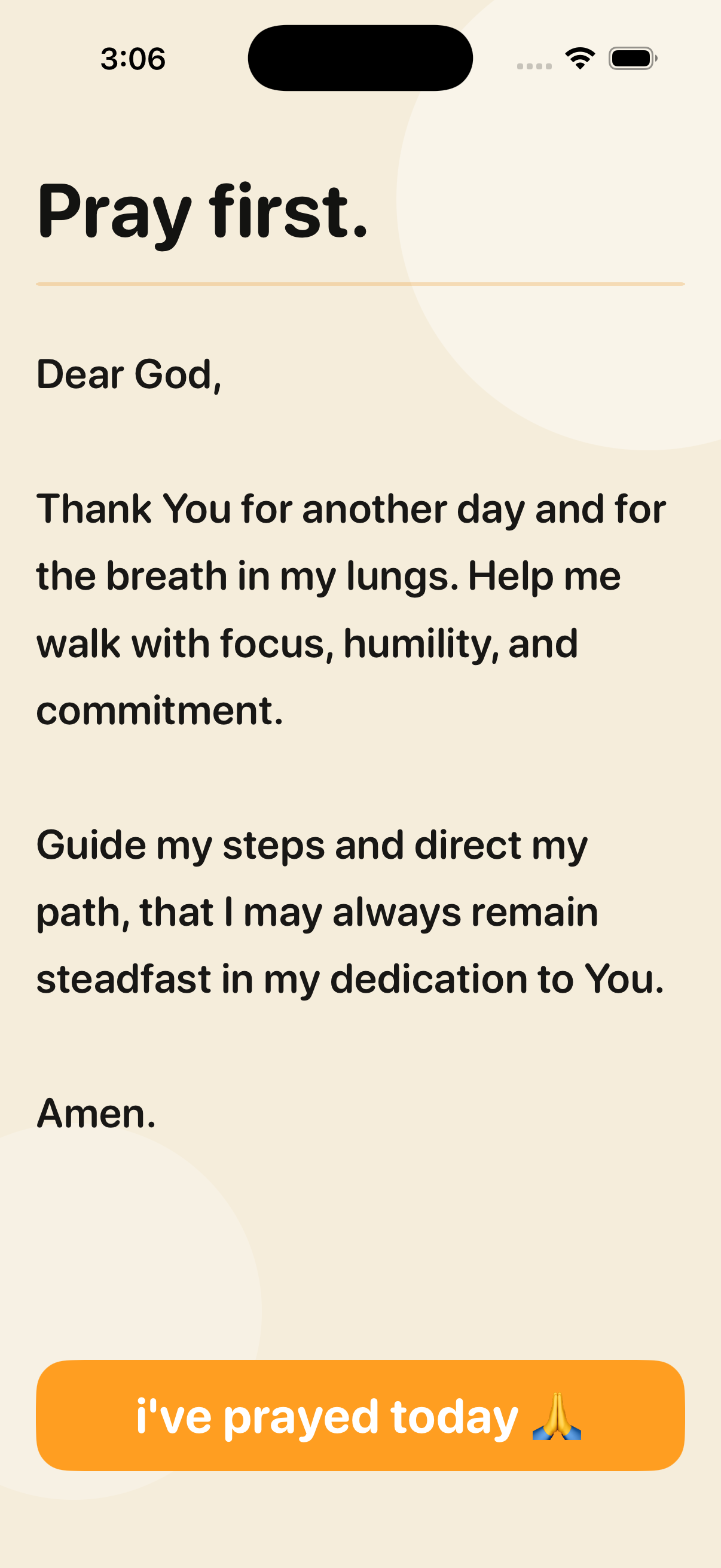 Prayer Streak guided prayer screen
